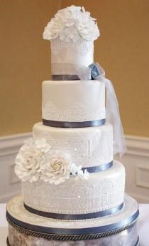 wedding photo - Chantilly Lace Wedding Cake 