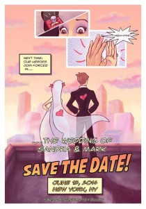 wedding photo - Style de bande dessinée Save The Wedding Thème Date-ringard / Geeky mariage Invitez-Superhero Invitation imprimable DIY