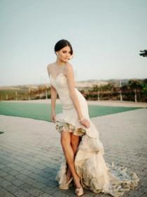 wedding photo - Симпатичный Высокий-низкий Свадебное Платье 