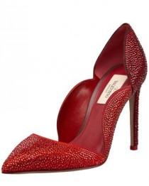 wedding photo - Valentino Rouge Absolute Crystal Suede Scallop Pump