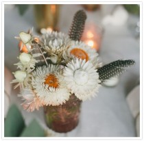 wedding photo - White Wild Flowers And Feathers 