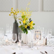 wedding photo - Yellow Floral Centerpieces 