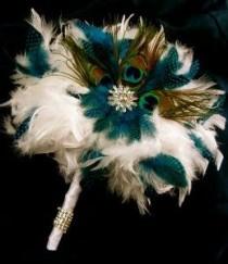 wedding photo - Peacock Feather Bouquet 