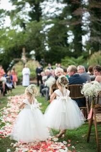 wedding photo - white angel forks for flower girls
