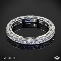 wedding photo - 18k White Gold Tacori umge Crescent Eternity Star Diamond Wedding Ring