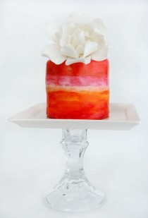 wedding photo - Ombre Water Color Cake 
