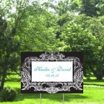 wedding photo - Ornate Frame Yard Sign - Ebony - Small