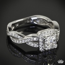 wedding photo - Palladium "Diamond Braid" Diamond Engagement Ring