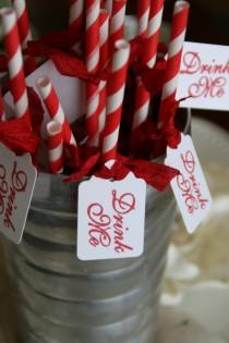 wedding photo - Paper Straws -CARNIVAL STRAWS - Drink Me - Wedding, Party, Shower - Set Of 24