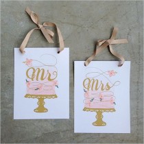 wedding photo - Mr. And Mrs. Cake Signs