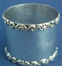 wedding photo - Sterling Silver Napkin Ring Engraved Gladys Large Size