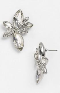 wedding photo - Leaf Design Cluster Earrings, By Nina 