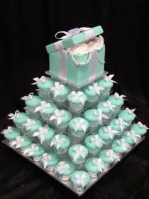 wedding photo - Tiffany Cupcake Tower