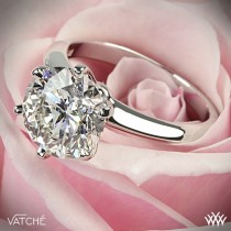 wedding photo - Platinum Vatche 6 Prong Пасьянс Обручальное Кольцо