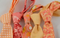 wedding photo - Custom Listing For Laura, 6 Mens And 2 Child Coral And Peach Mens Cotton Neckties For Your Wedding