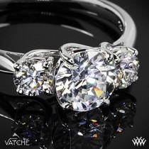 wedding photo - 18k White Gold Vatche X-Prong 3 Stone Engagement Ring *Setting Only