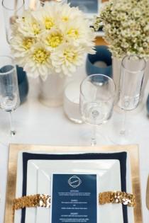 wedding photo - Love The Gold Band And Menu Cards 