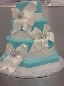 wedding photo - Tiffany Blue Wedding Cake 