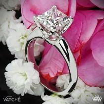 wedding photo - 18k White Gold Vatche "5th Avenue" Solitaire Engagement Ring For Princess Cut Diamonds