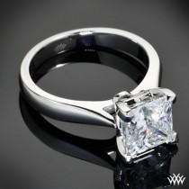 wedding photo - Platinum "Legato Sleek Line" Solitaire Engagement Ring