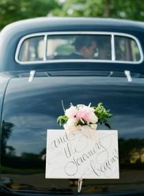 wedding photo - Antique Getaway Car 