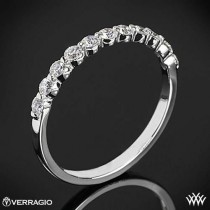 wedding photo - 18k White Gold Verragio Einzel Prong Diamant-Hochzeit Ring