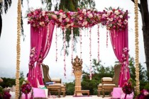 wedding photo - Pink Flowery Mandap 