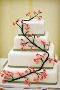 wedding photo - Japanese Cherry Blossom Wedding Cake 