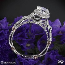 wedding photo - Platinum Verragio Витой Сплит Хвостовик Алмазное Обручальное Кольцо