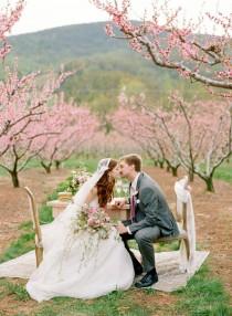 wedding photo - Cherry Blossom Orchard Wedding Inspiration