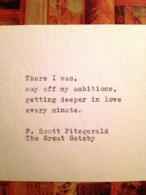 wedding photo - The Great Gatsby Quote getippt auf Schreibmaschine