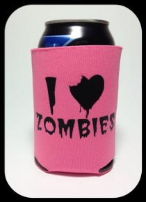 wedding photo - I Heart Zombies Cold Can Koozie Pick A Color Walking Dead Fans