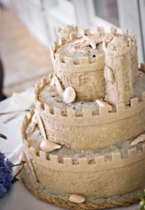 wedding photo - Gâteau de mariage de château de sable