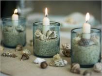 wedding photo - Shell And Sand Candles 