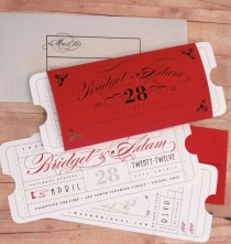 wedding photo - Ticket Vintage formelle - Invitation de mariage