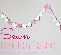 wedding photo - Valentines Sewn Paper Garland Tutorial 