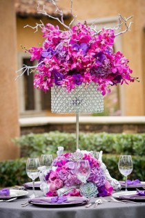 wedding photo - Purple Centerpiece