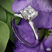 wedding photo - Platinum 4 Prong Solitaire Engagement Ring