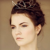 wedding photo - Geometric Silver Crown Tiara