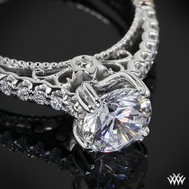 wedding photo - 14k الذهب الأبيض Verragio الشق مجموعة الماس خاتم الخطوبة