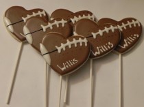 wedding photo - Football Valentine Cookies 