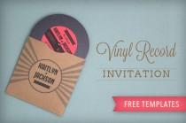 wedding photo - Totally free, totally rockin' DIY vinyl record wedding invitation from Download & Print