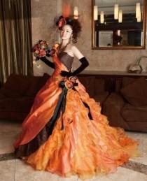 wedding photo - Orange und Brown-Hochzeits-Kleid