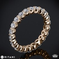 wedding photo - 18k Rose Gold Ritani Full Eternity Diamond Wedding Ring