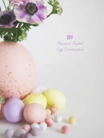 wedding photo - DIY: Painted Pastel Egg Centerpiece