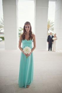 wedding photo - Crisp blanc et turquoise Central Florida mariage