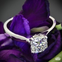 wedding photo - 18-каратного белого золота "Comfort Fit сюрприз" пасьянс обручальное кольцо