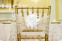 wedding photo - Champagne Wedding Chair Accents 