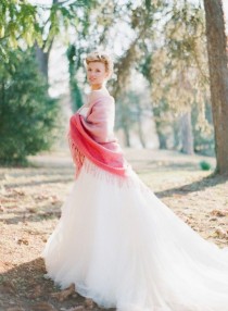 wedding photo - Amour Le châle rose!
