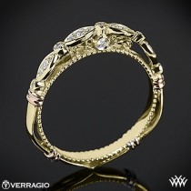 wedding photo - Or jaune 14 carats Verragio festonné de diamant bague de mariage